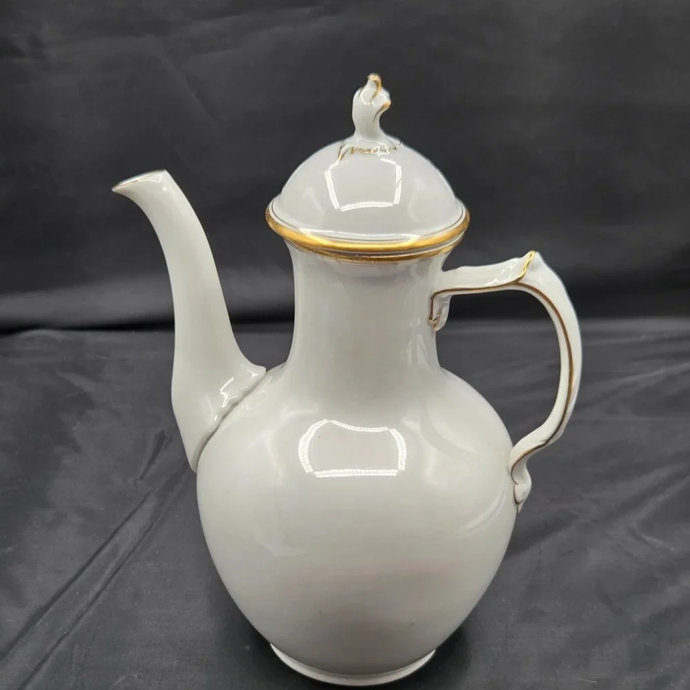 Royal Copenhagen  Coffee Pot Teapot with Lid Gold Trim Signed & Numbered VINTAGE